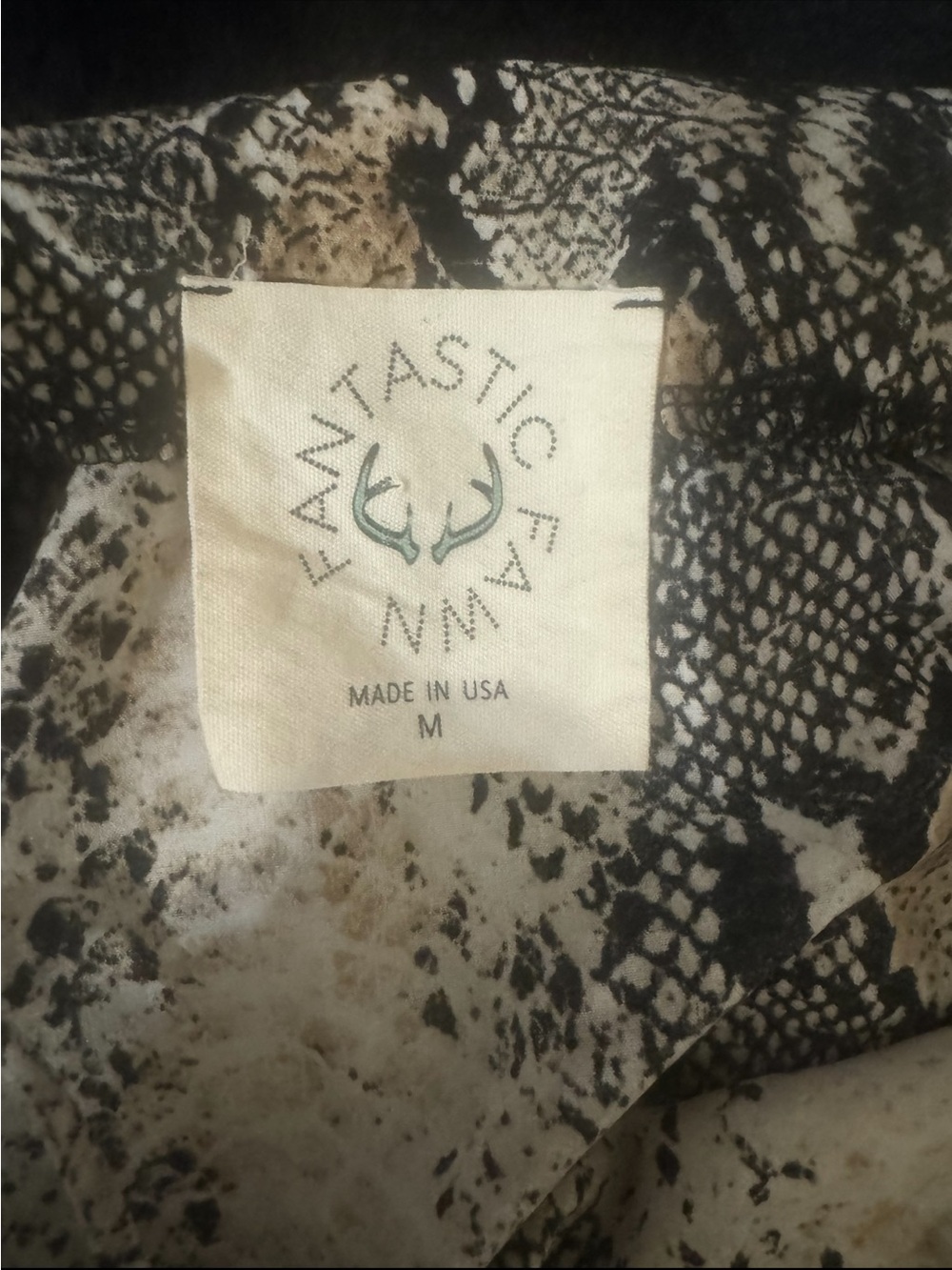 Fantastic Fawn Snakeskin Print Cami Mini shirt M Made in USA Y2K Style